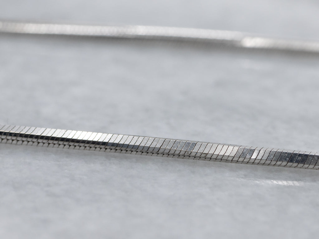 18-Karat Italian White Gold Snake Chain with Lobster Clasp