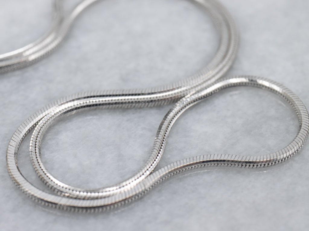 18-Karat Italian White Gold Snake Chain with Lobster Clasp