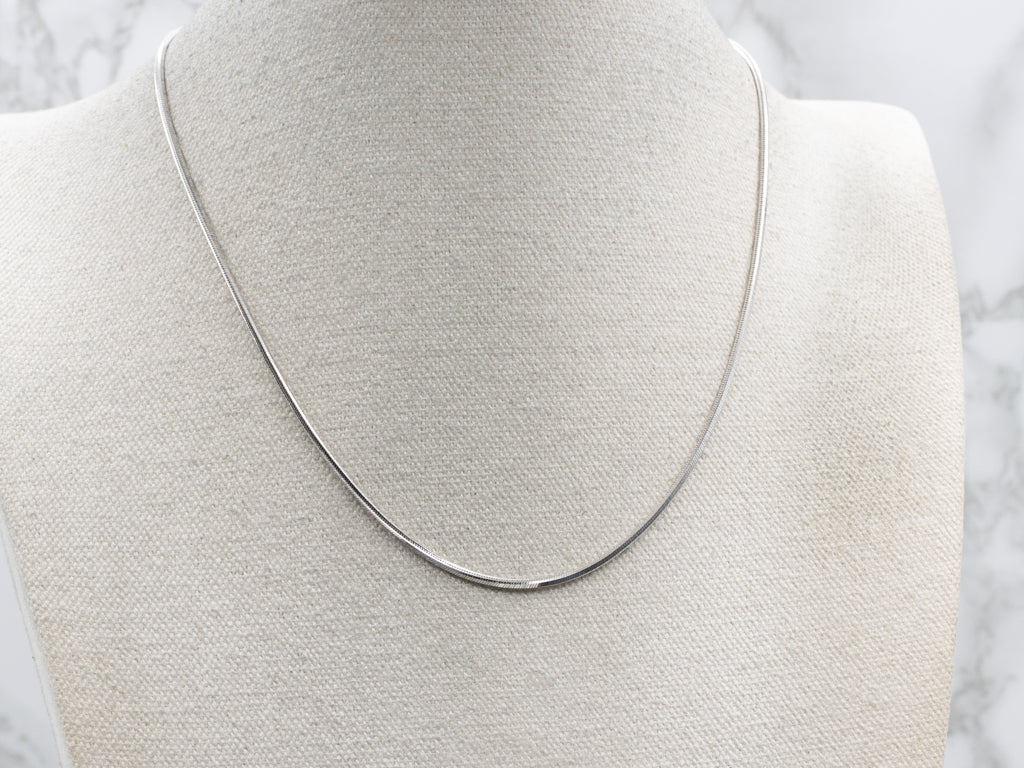 18-Karat Italian White Gold Snake Chain with Lobster Clasp