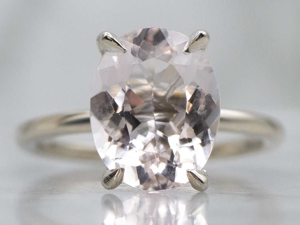 White Gold Morganite Solitaire Ring