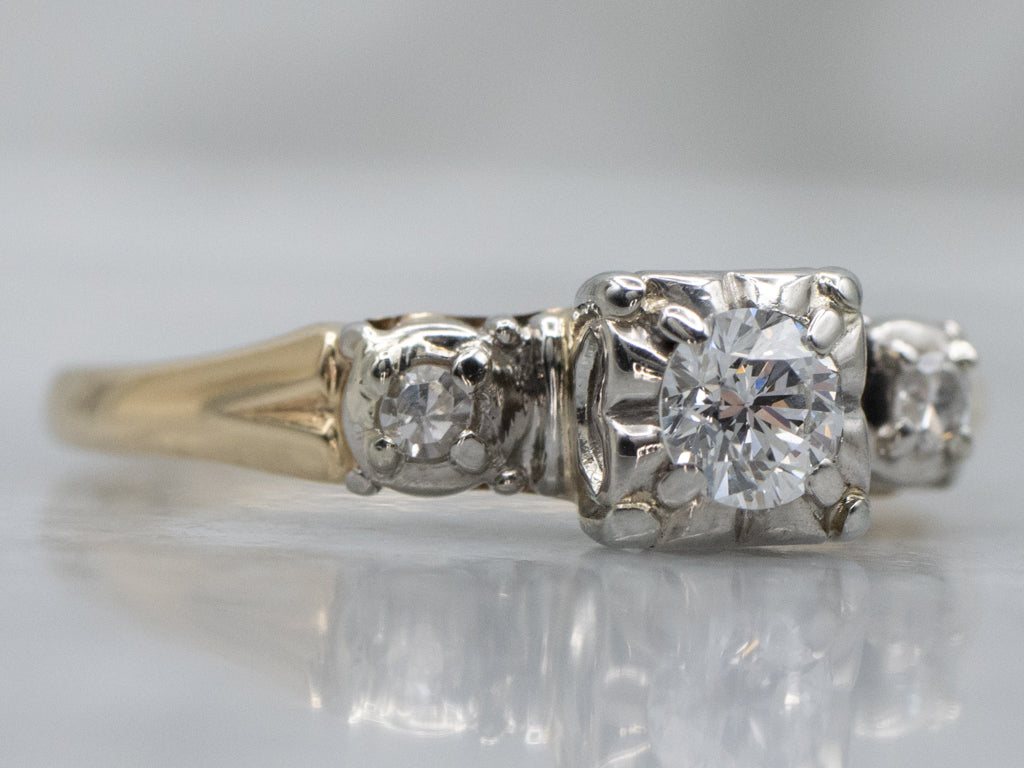 Vintage Three Stone Jabel Engagement Ring