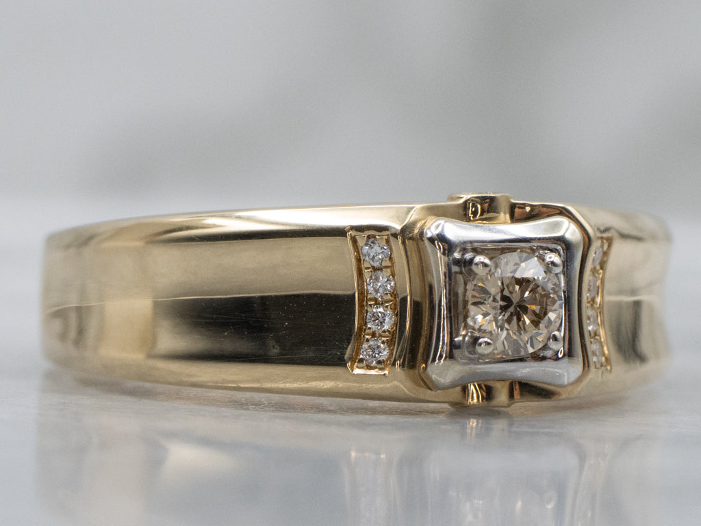 Men's Vintage Gold Champagne Diamond Ring