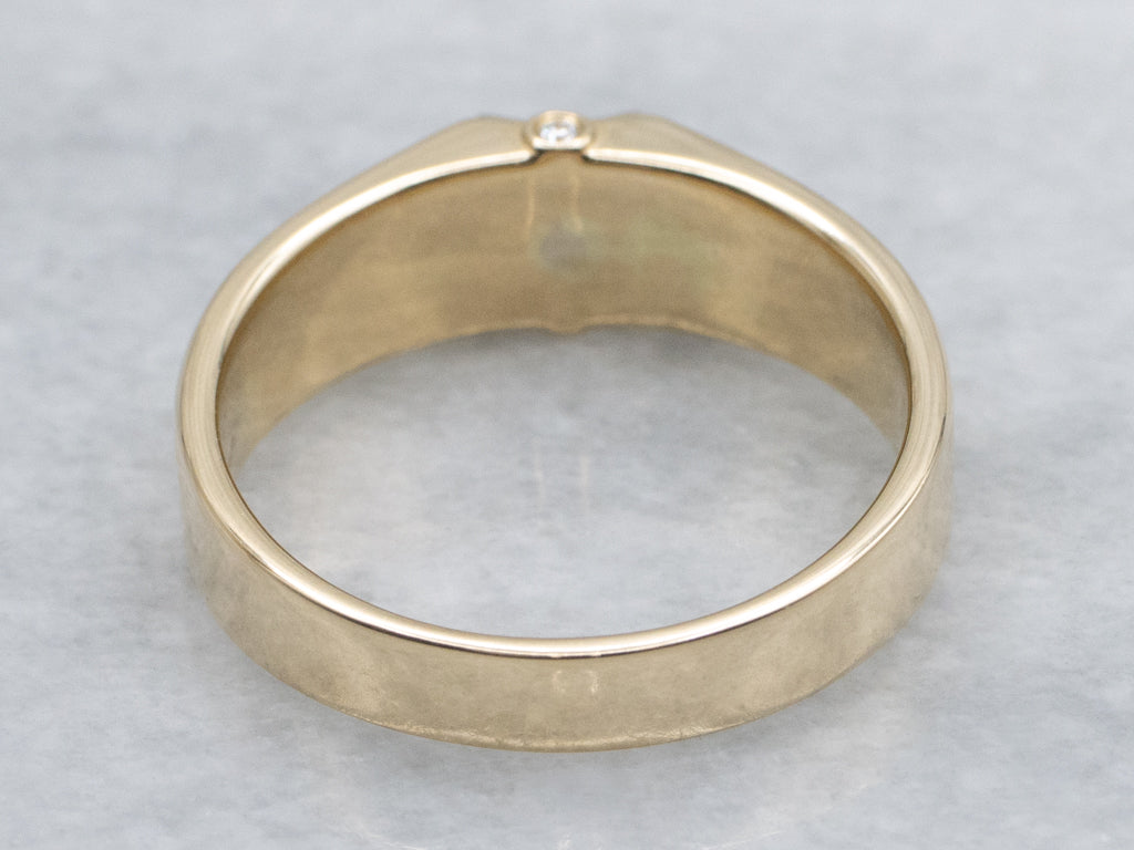 Men's Vintage Gold Champagne Diamond Ring