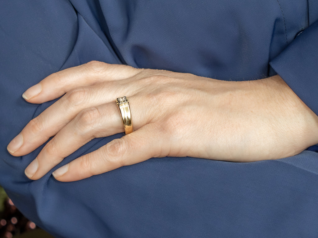 Men's Vintage Gold Champagne Diamond Ring