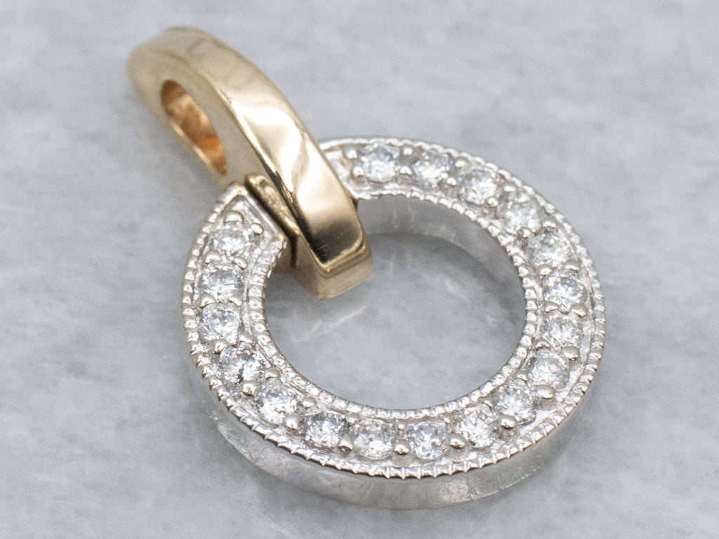 Two-Tone Gold Diamond Ring Pendant