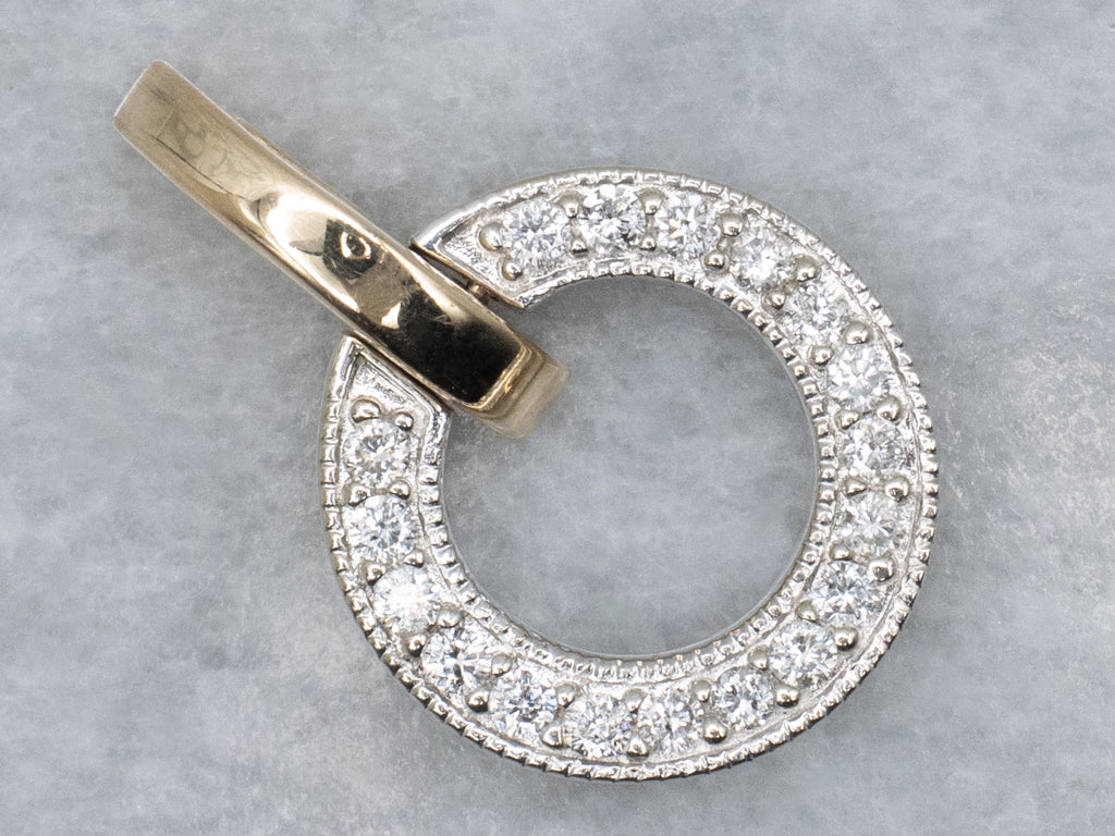 Two-Tone Gold Diamond Ring Pendant