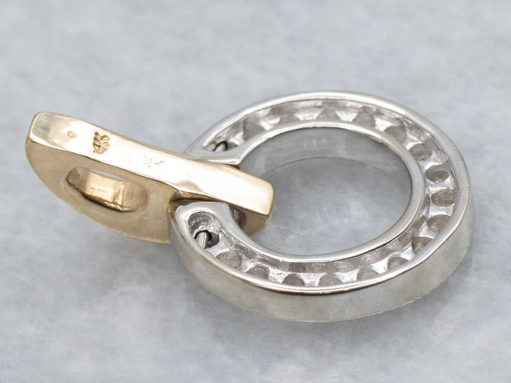 Two-Tone Gold Diamond Ring Pendant