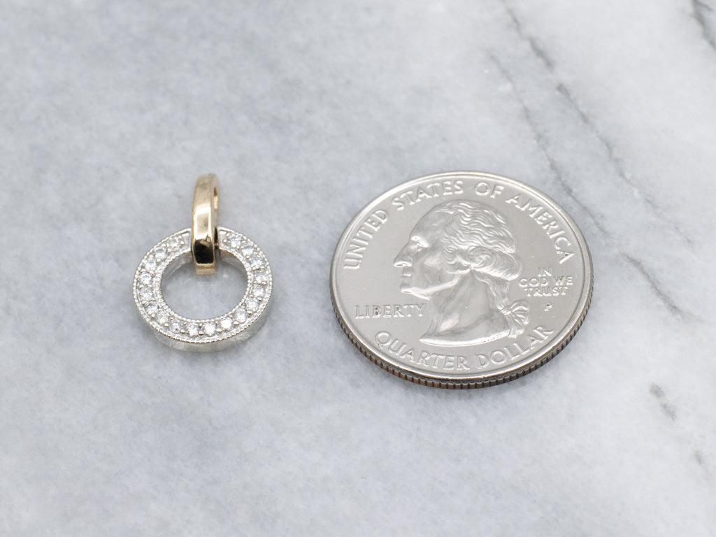 Two-Tone Gold Diamond Ring Pendant
