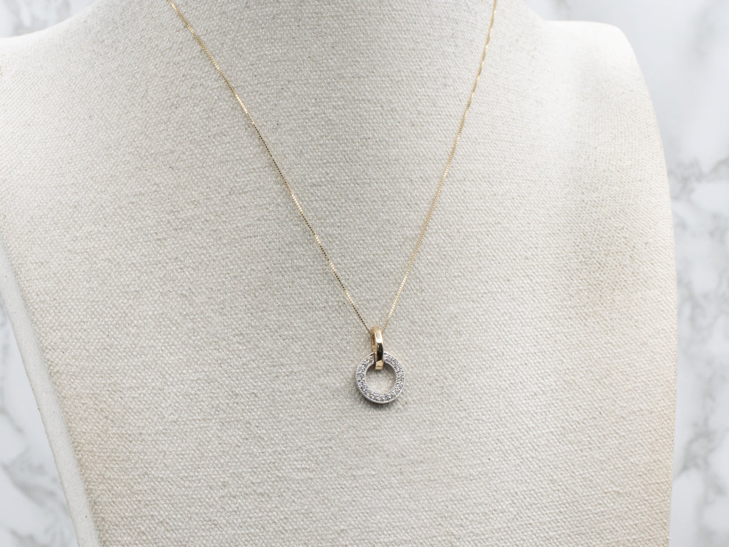 Two-Tone Gold Diamond Ring Pendant