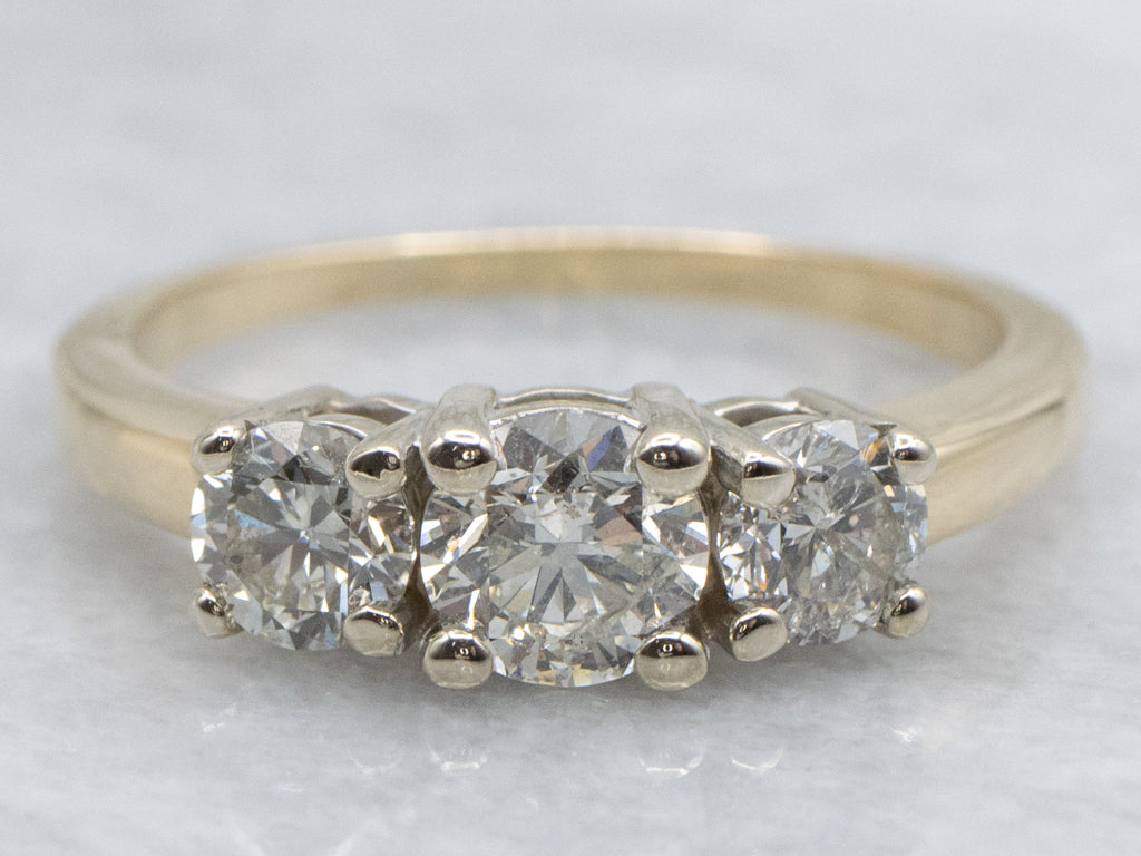 Three-Stone Brilliant Diamond Engagement Ring