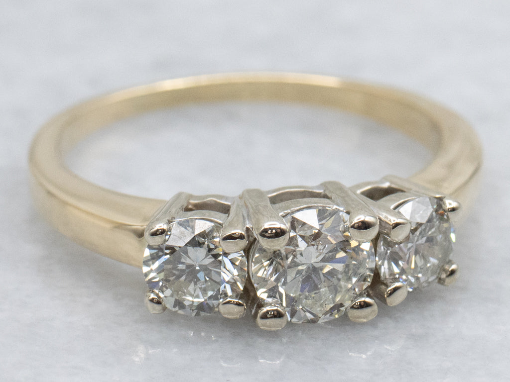 Three-Stone Brilliant Diamond Engagement Ring