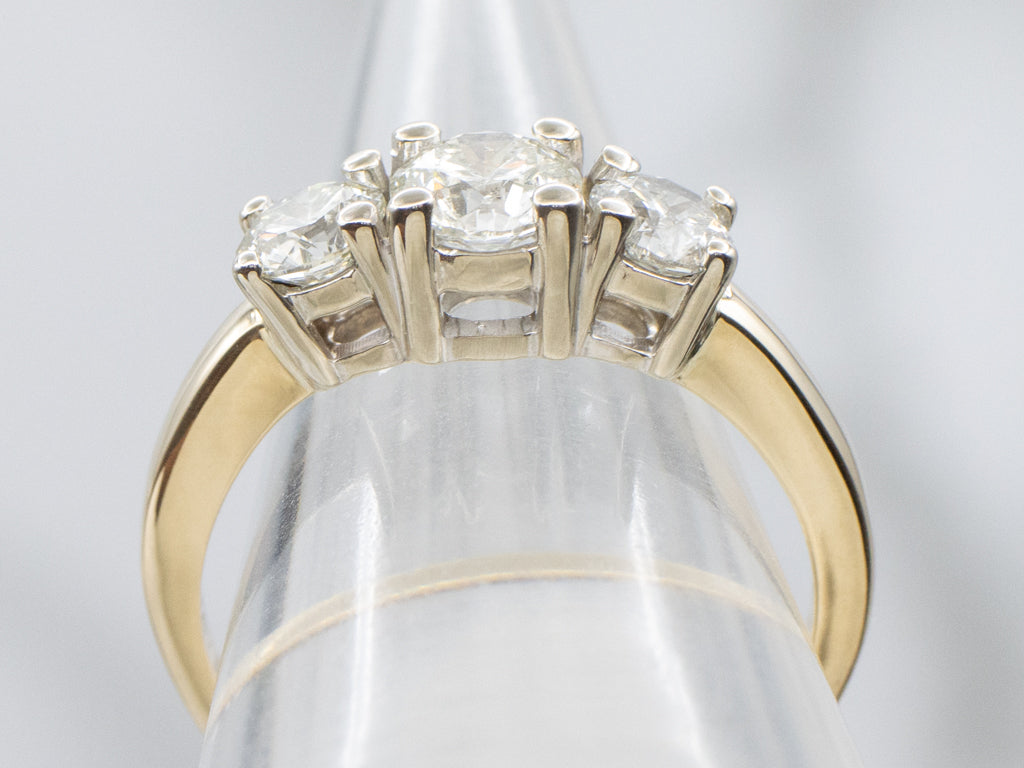 Three-Stone Brilliant Diamond Engagement Ring