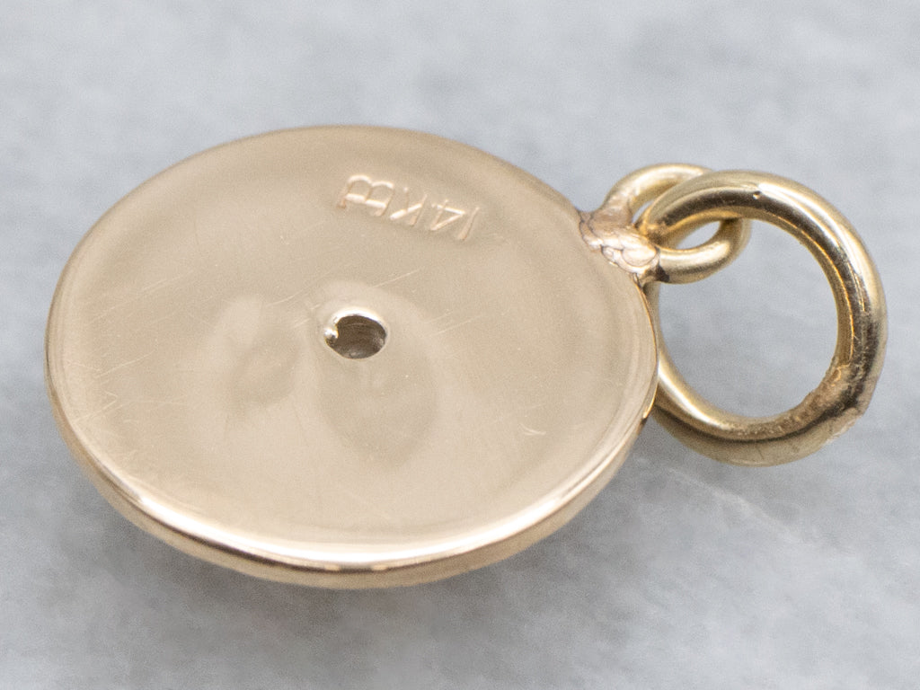 Brilliant Diamond Engine Turned Disc Pendant