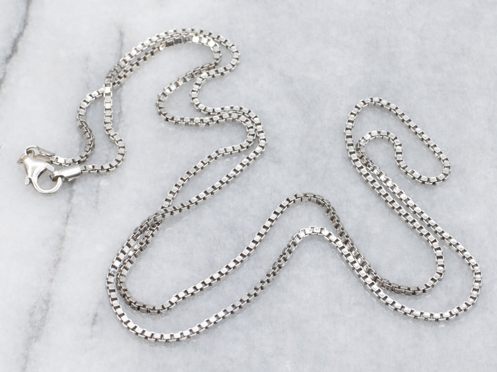 Italian White Gold Box-Link Chain