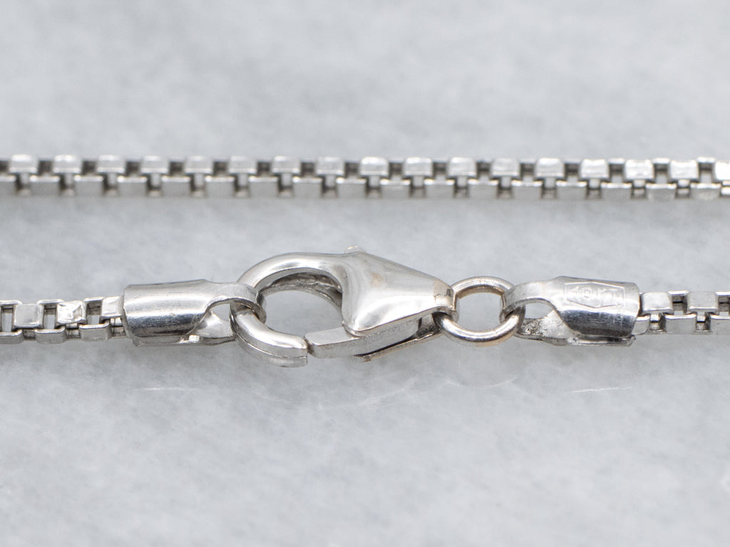 Italian White Gold Box-Link Chain