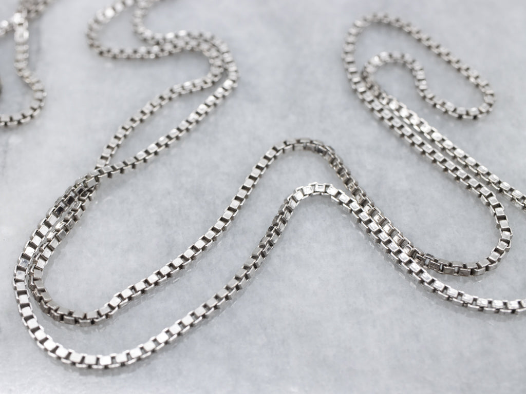Italian White Gold Box-Link Chain
