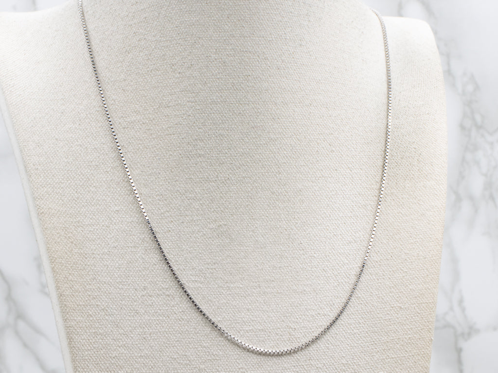 Italian White Gold Box-Link Chain