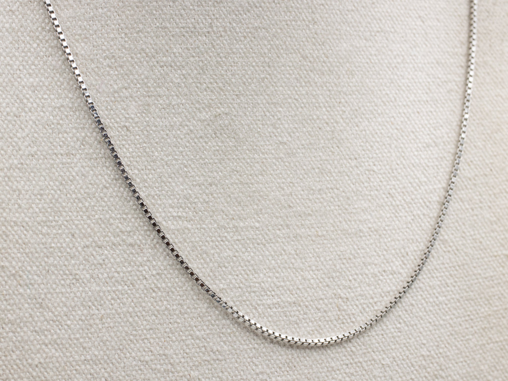 Italian White Gold Box-Link Chain