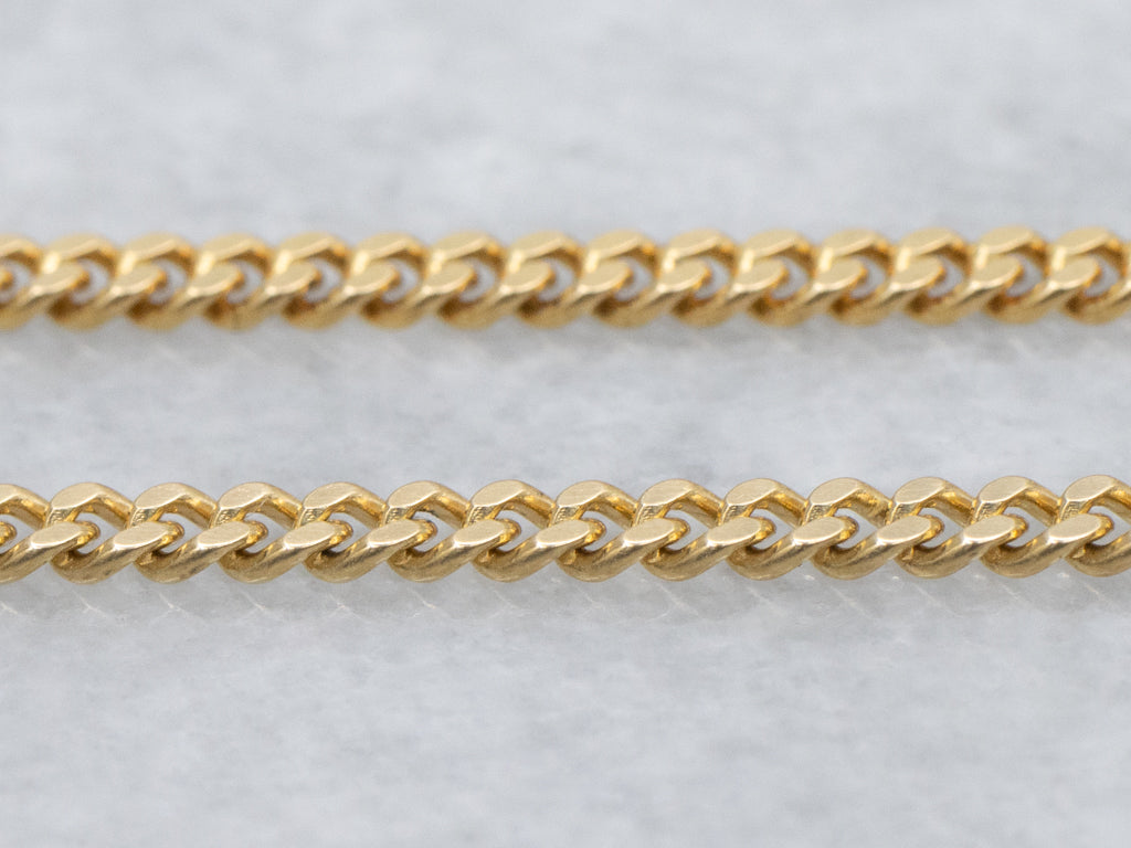 18-Karat Yellow Gold Curb Chain with Spring Ring Clasp