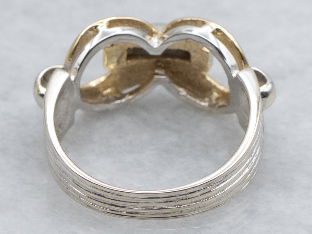 Italian Two-Tone Gold Buckle Style Ring