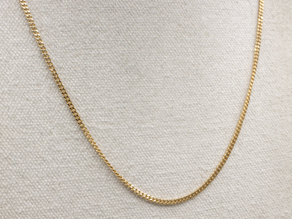 18-Karat Yellow Gold Curb Chain with Spring Ring Clasp