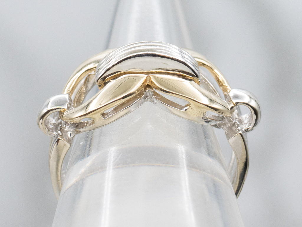 Italian Two-Tone Gold Buckle Style Ring