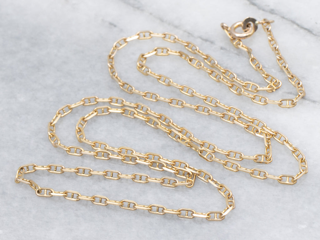 Long Yellow Gold Mariner-Anchor Chain