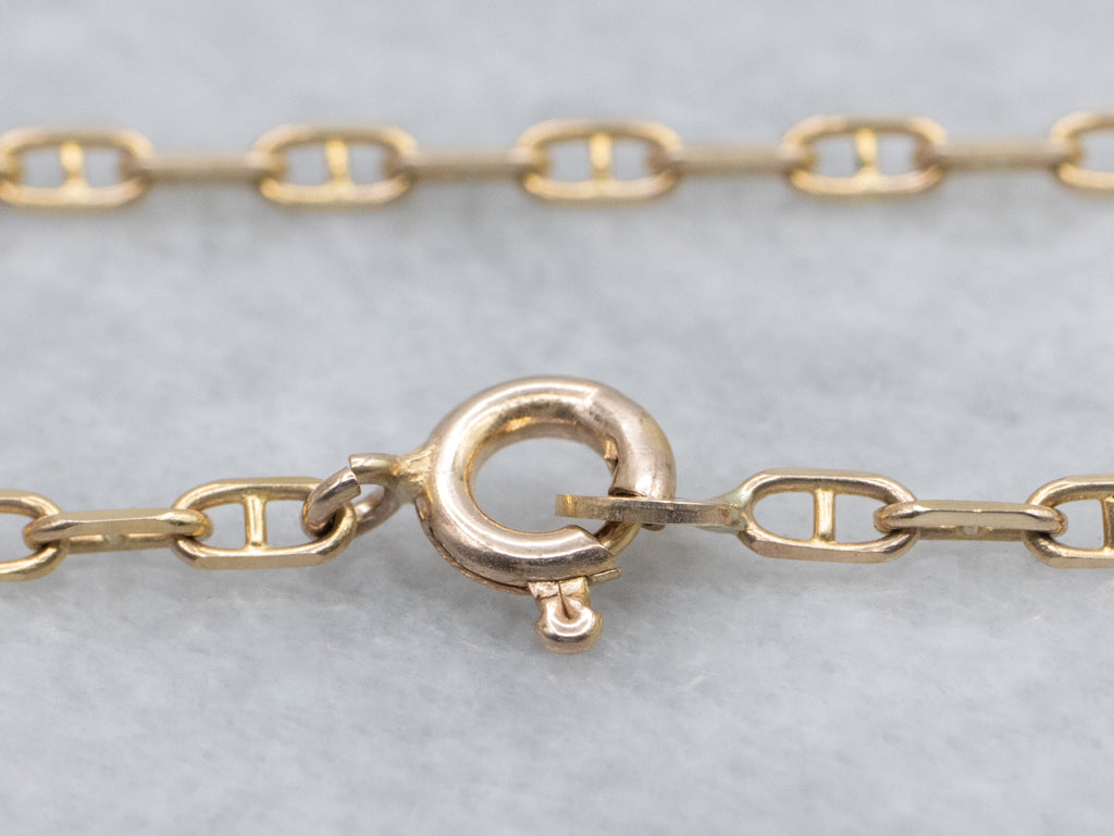 Long Yellow Gold Mariner-Anchor Chain