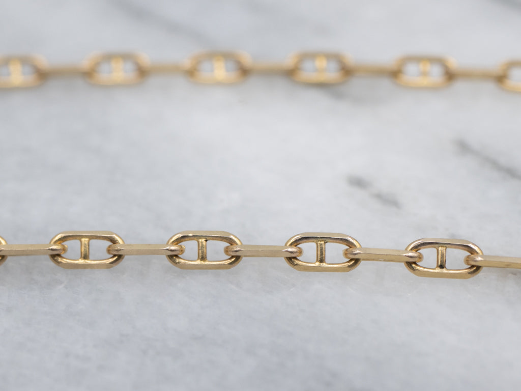 Long Yellow Gold Mariner-Anchor Chain