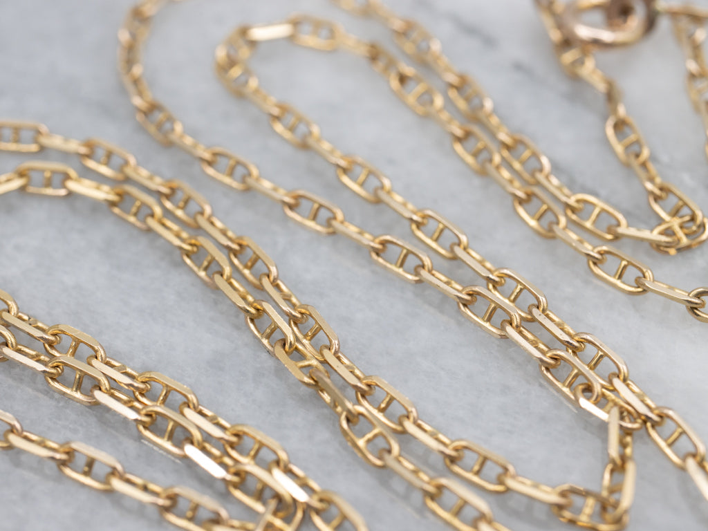 Long Yellow Gold Mariner-Anchor Chain
