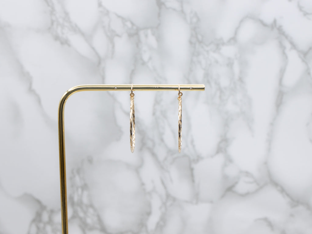 Twisted Yellow Gold Hoop Earrings