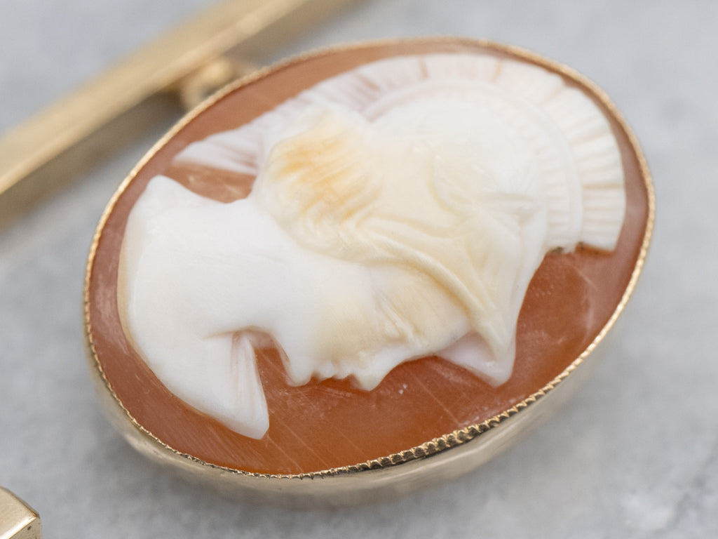 Roman Soldier Vintage Gold Cameo Cufflinks