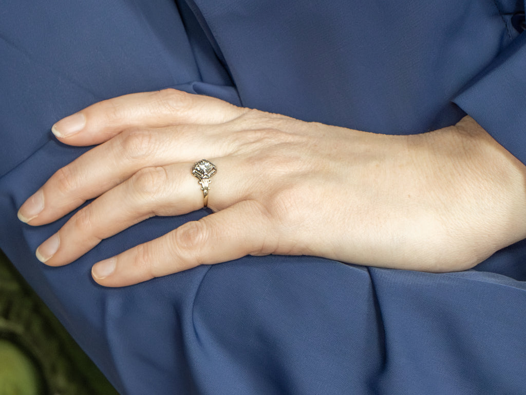 Mix-Era Two-Tone Gold Diamond Solitaire Engagement Ring