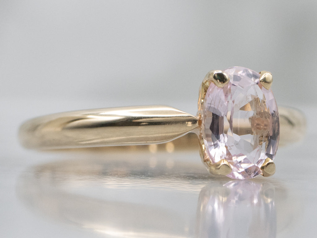Yellow Gold Morganite Solitaire Ring