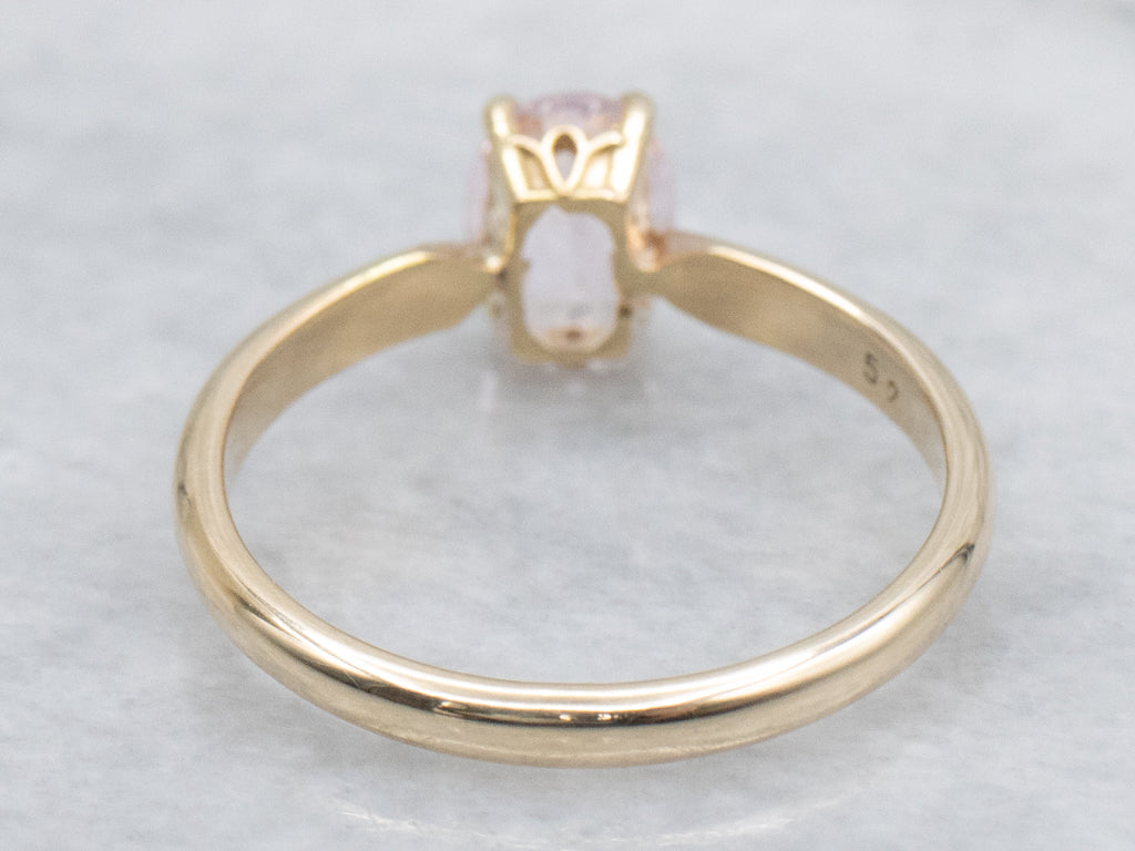 Yellow Gold Morganite Solitaire Ring
