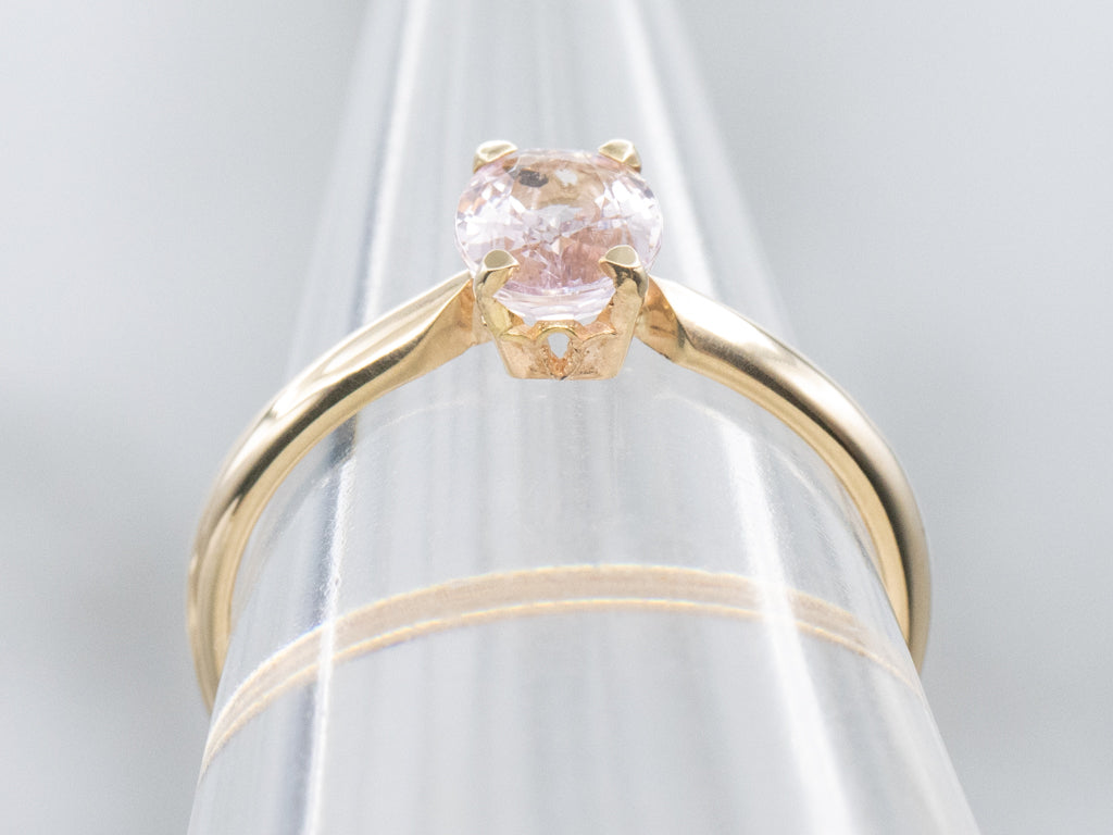 Yellow Gold Morganite Solitaire Ring