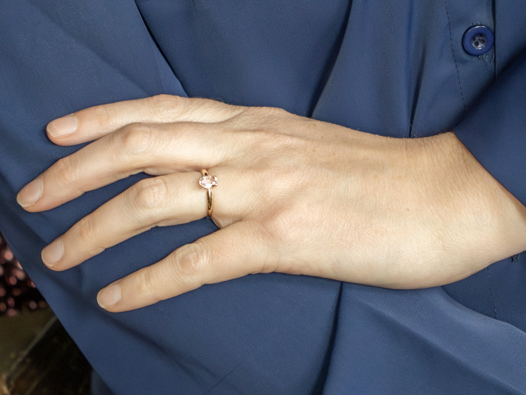 Yellow Gold Morganite Solitaire Ring