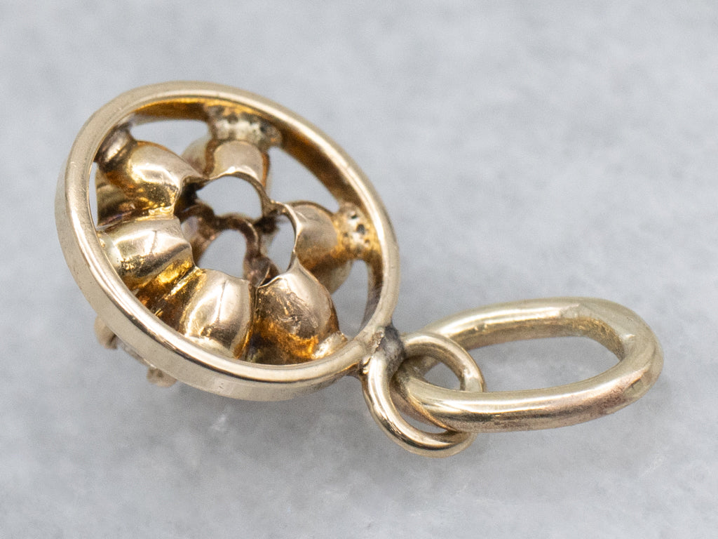 Buttercup-Set Old Mine Cut Diamond Stickpin Conversion Pendant