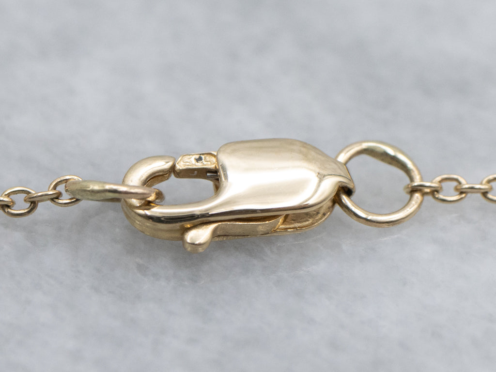 Modern Gold Diamond Bar Pendant Necklace