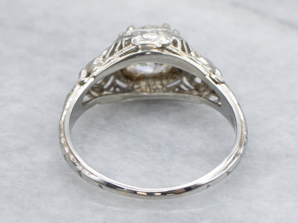 European Cut Diamond Antique 1920s Engagement Ring