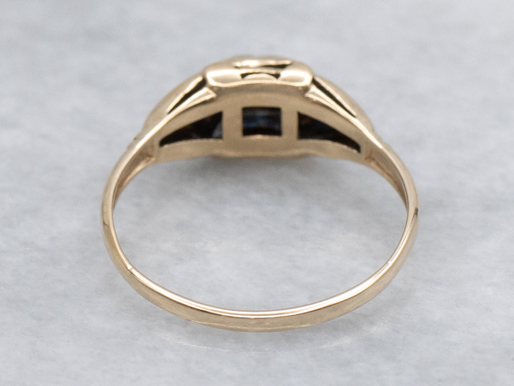 Early Retro Era Three Stone Diamond Engagement Ring