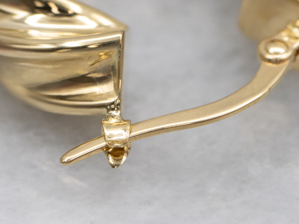 Puffy 18-Karat Yellow Gold Twisted Hoop Earrings