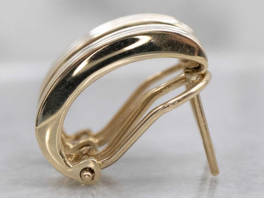 Double-Row Channel-Set Diamond Hoop Earrings