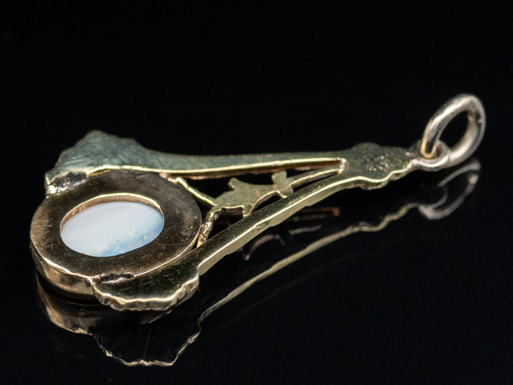 Mix-Era Bezel-Set Opal Two-Tone Gold Pendant