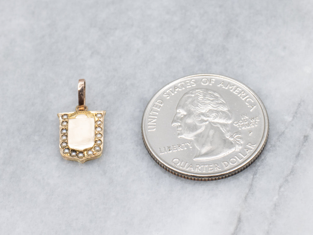 Antique Seed Pearl Sunrise Conversion Pendant