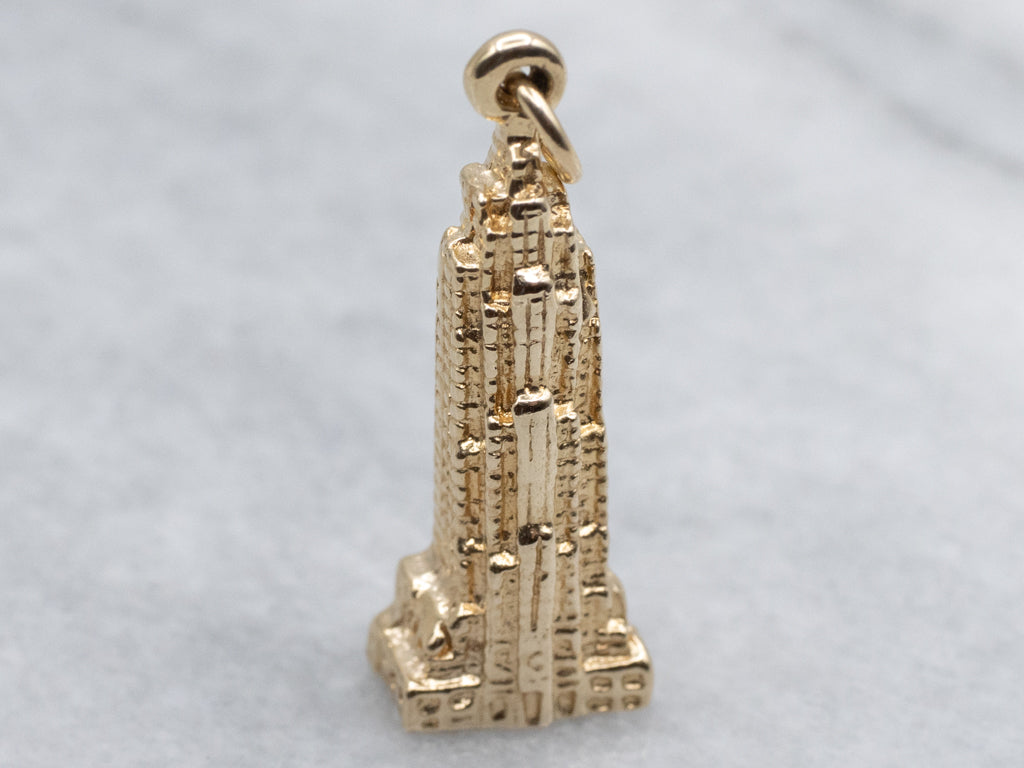 Yellow Gold Empire State Building Charm Pendant
