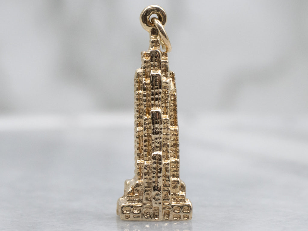 Yellow Gold Empire State Building Charm Pendant