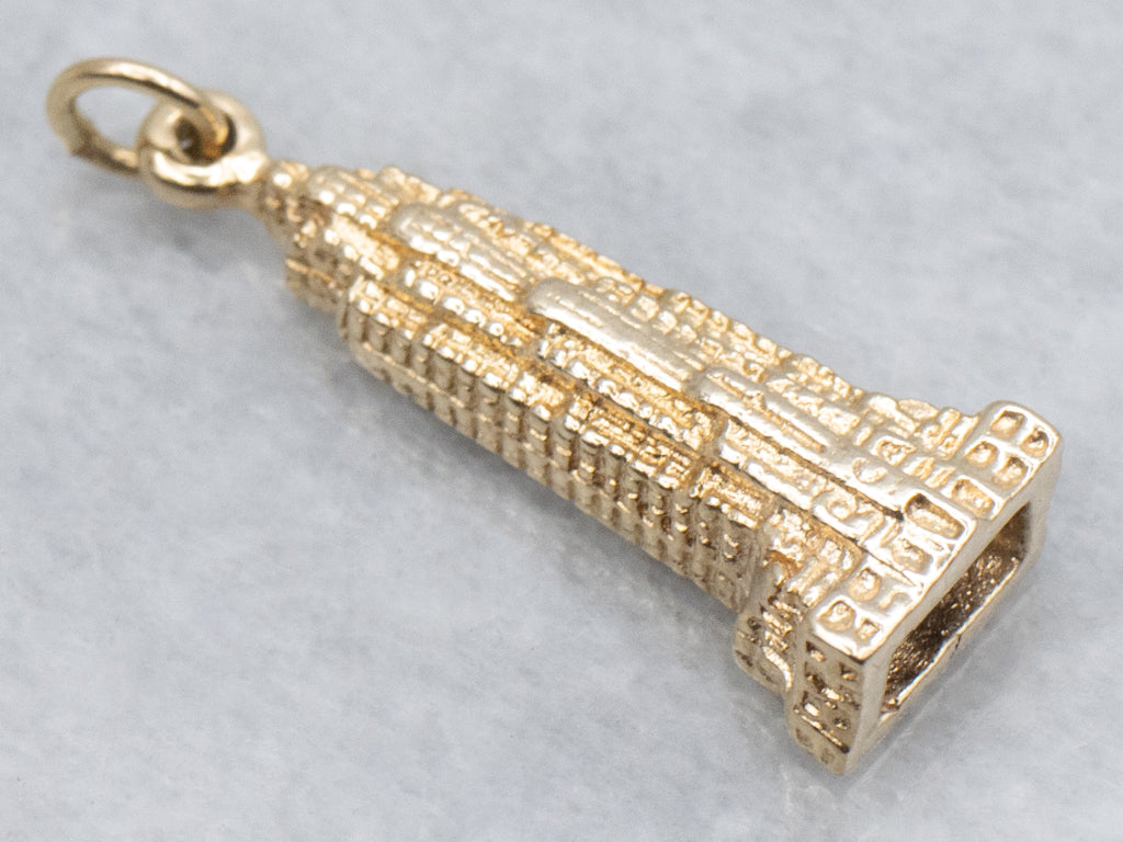 Yellow Gold Empire State Building Charm Pendant