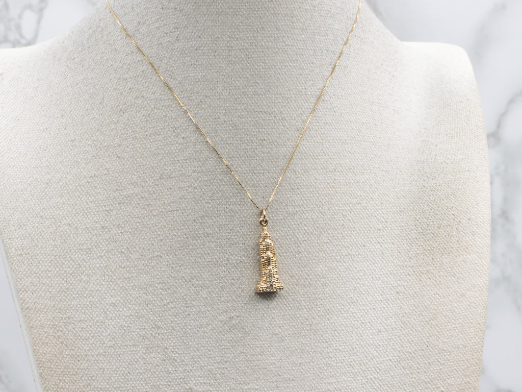 Yellow Gold Empire State Building Charm Pendant