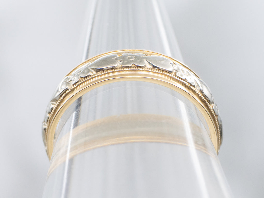 Sweetheart Floral Two-Tone Gold Band